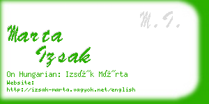 marta izsak business card